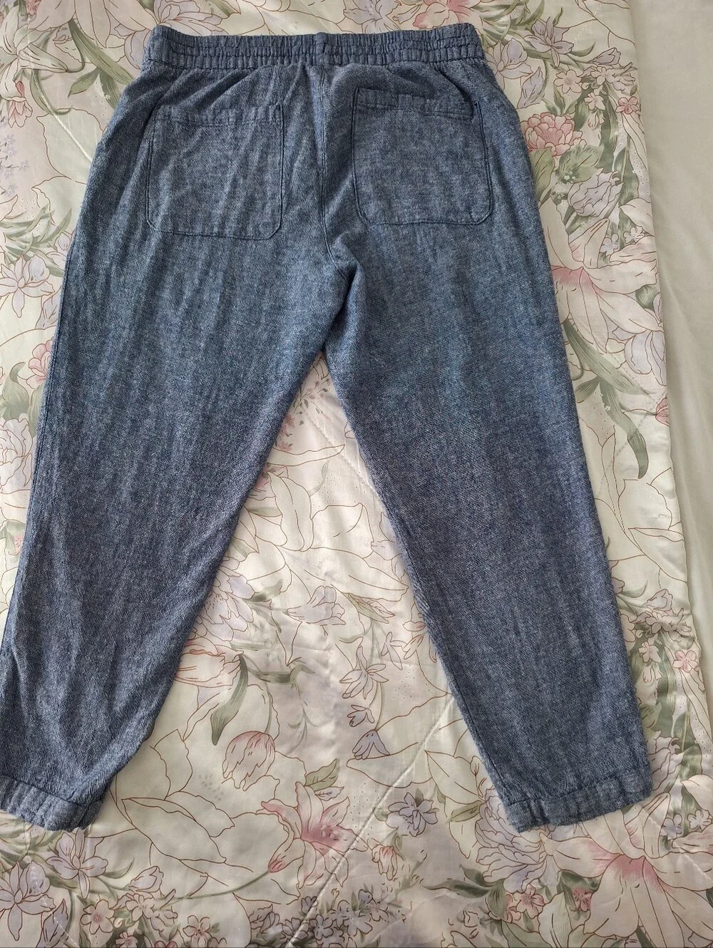 Old Navy M Linen Blend Pans Chambray Blue